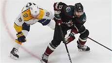 Colton Sissons (vlevo) z Nashvillu a Vinnie Hinostroza z Arizony.