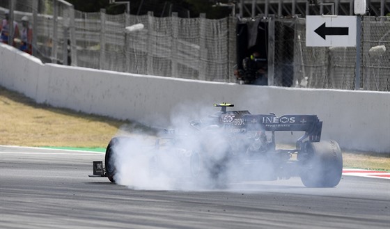 Valtteri Bottas pi tréninku na Velkou cenu panlska.