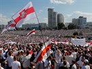 Desítky tisíc protivládních demonstrant s bílo-ervenými vlajkami zaplavily...
