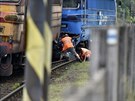 eleznin provoz na trati Brno - Jihlava byl v seku Jihlava - Luka nad...