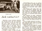Jak táboit? lánek z magazínu Auto, rok 1938