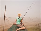 Rybaení na jezee Tonlé Sap
