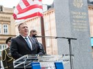 Mike Pompeo, ministr zahraničí USA, uctil památku svých krajanů u pomníku Díky,...