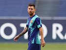 Lionel Messi z Barcelony ped utkáním Ligy mistr proti Bayernu Mnichov.