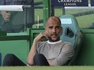 Pep Guardiola, trenér Manchesteru City, bhem tvrtfinále Ligy mistr proti...