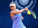Rumunka Simona Halepová bhem turnaje Prague Open.