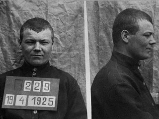 Policejní fotografie Martina Leciána z dubna 1925. O dva a půl roku později...