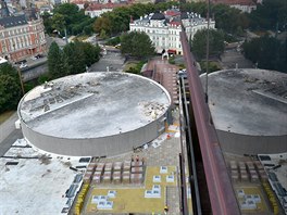 V Karlových Varech pokrauje rekonstrukce hotelu Thermal. Snímek z 10. srpna...