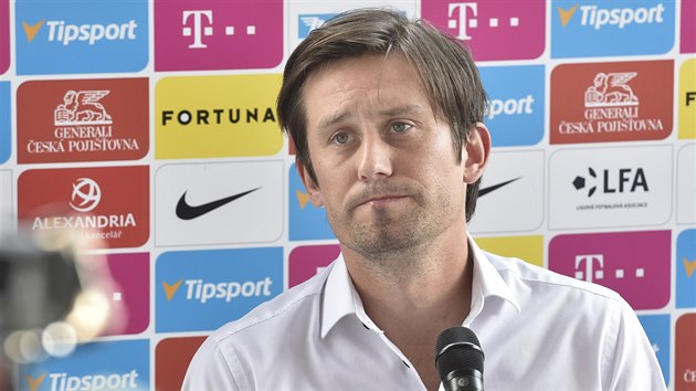 Sportovní ředitel fotbalové Spart Tomáš Rosický na tiskové konferenci klubu před startem nové ligové sezony.