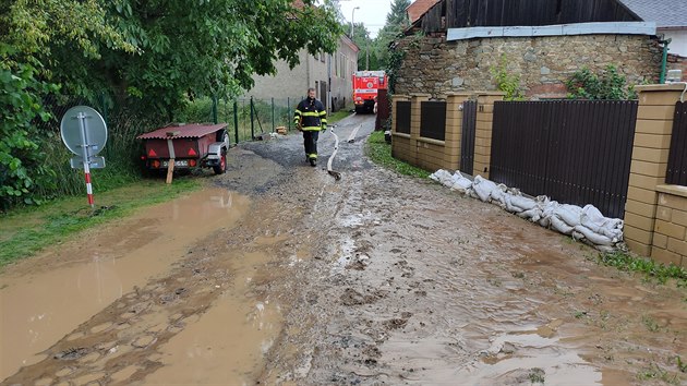 Popadan stromy a erpn vody eili hasii v Olomouckm kraji v souvislosti se silnou boukou. (14.srpna 2020)