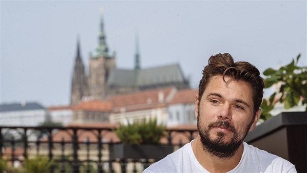 vcarsk tenista Stan Wawrinka ped turnaji v Praze.