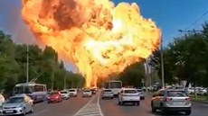 Masivní výbuch erpací stanice v Rusku