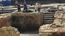 Archeologické vykopávky na prostranství zvaném Lauby v centru Ostravy (12....