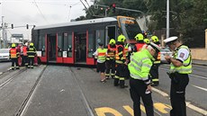 Nehoda tramvaje v Radlické ulici