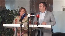 Ministryn financí Alena Schillerová a éf SSD, ministr vnitra Jan Hamáek po...