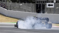 Valtteri Bottas pi tréninku na Velkou cenu panlska.