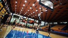 Momentka z basketbalového kempu Tomáe Satoranského na Folimance