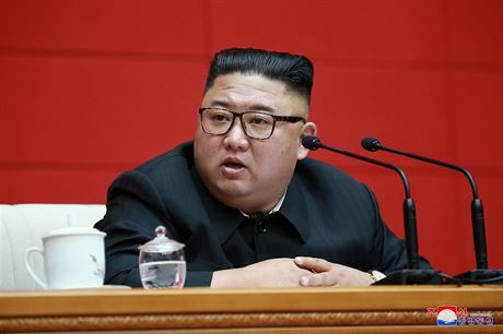 Severokorejsk vdce Kim ong-un na shromdn stednho vboru dlnick...