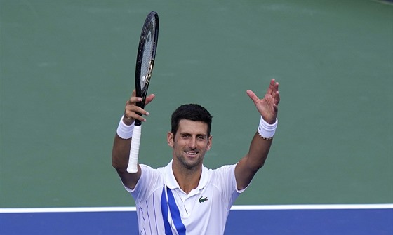 Novak Djokovi ve tvrtfinále turnaje v New Yorku.