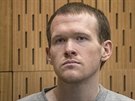 Brenton Tarrant, který v meitách zabil 51 lidí, u soudu v novozélandském...