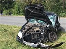 Nehoda dvou osobních aut v itce v Praze-západ. idi jedoucí z vedlejí...