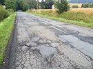 Úsek silnice mezi Novým Jiínem a obcí Rybí, kvli kterému vznikla kdysi i mapa...