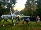 Ocelov jezdec sochae Michala Gabriela na trutnovskm Bojiti (22.8.2020)