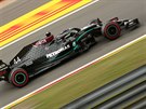 Lewis Hamilton ze stáje Mercedes na okruhu ve Spa