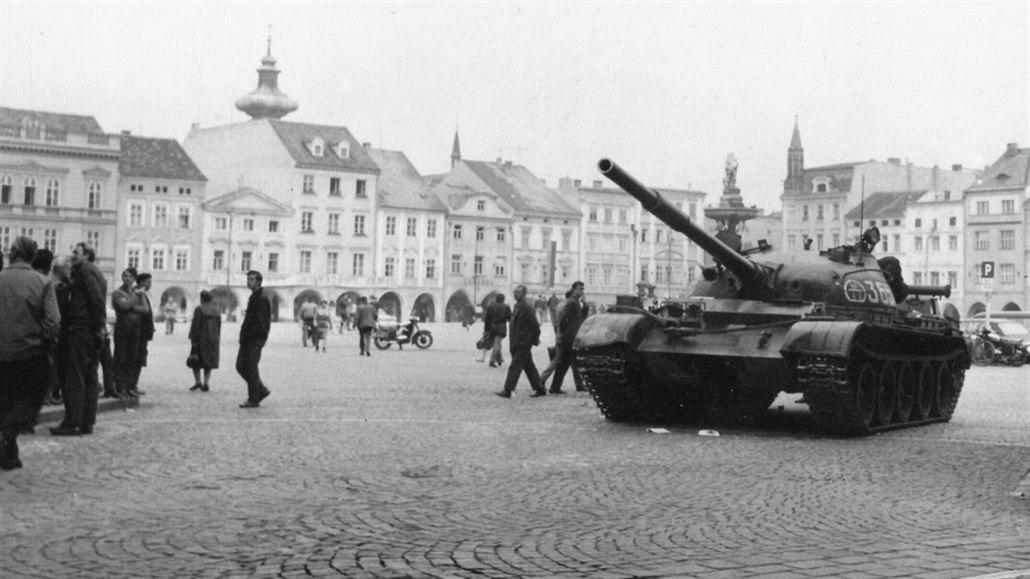 Srpnová okupace roku 1968 v Českých Budějovicích.