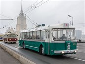 Tradiční jízda trolejbusových veteránů v Moskvě 