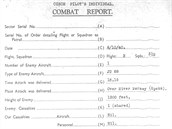 Bojové hlášení z 8. října 1940 o sestřelu Junkersu 88 od Josefa Stehlíka
