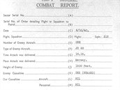 Bojové hlášení z 8. října 1940 o sestřelu Junkersu 88 od Dennyse Gillama