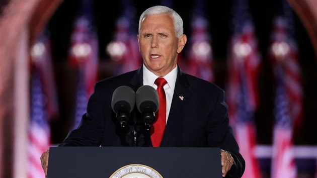 Americk viceprezident Mike Pence vystoupil na nominanm sjezdu Republiknsk strany v Baltimoru. (26. srpna 2020)