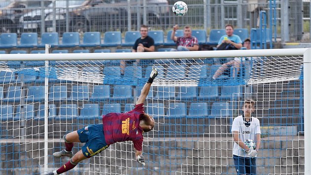 Momentka ze zpasu druh fotbalov ligy mezi st nad Labem a Varnsdorfem.