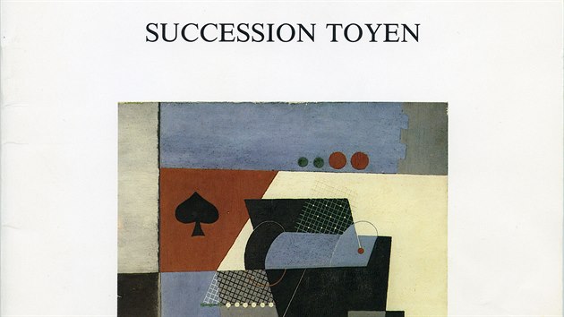 Obraz La Dame de pique (Piková dáma) na obálce aukčního katalogu „Succession Toyen“ při příležitosti dražby celé pozůstalosti malířky v Paříži. (21. června 1982)