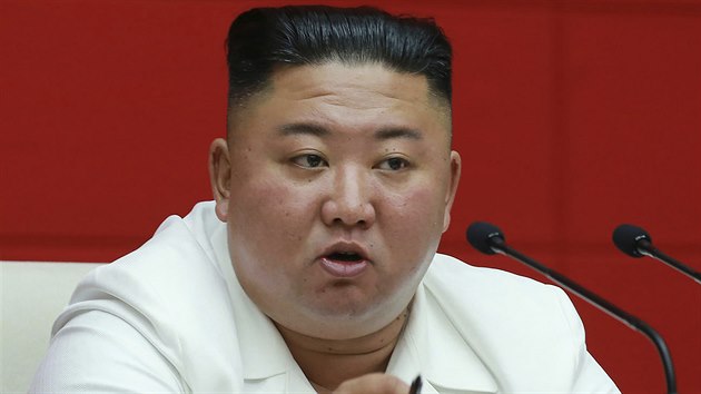 Severokorejsk vdce Kim ong-un na zasedn stednho vboru vldnouc Korejsk strany prce (20. srpna 2020)