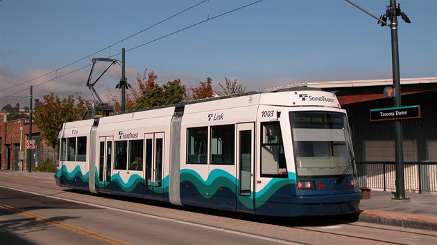Česká tramvaj ve městě Tacoma ve státě Washington