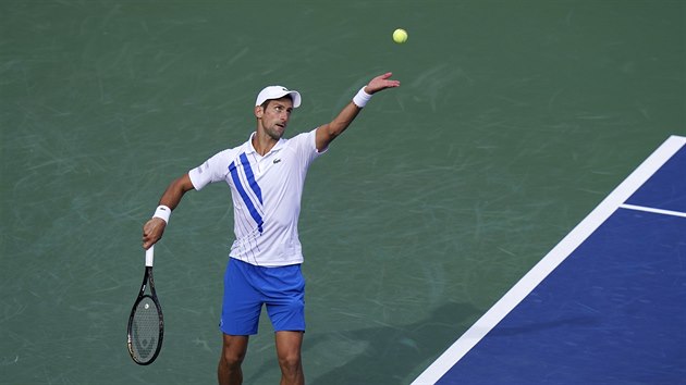 Novak Djokovi ve tvrtfinle turnaje v New Yorku.