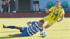 Momentka ze zápasu druhé fotbalové ligy mezi Ústí nad Labem a Varnsdorfem.