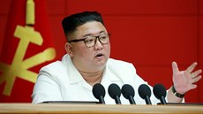 Severokorejský vdce Kim ong-un na zasedání Ústedního výboru vládnoucí...