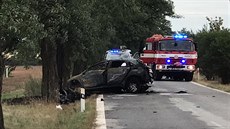 Auto shoelo po nárazu do stromu, uvnit zemel idi.(28.8.2020)