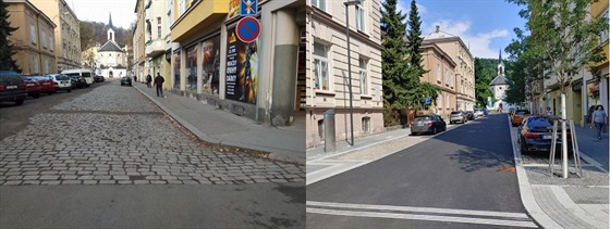 Před a po. Část Bezručovy ulice v děčínské historické části Podmokly dostala...