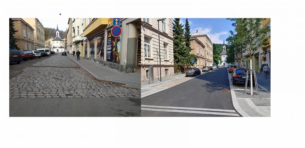 Ped a po. ást Bezruovy ulice v dínské historické ásti Podmokly dostala...