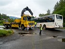 Nehoda autobusu a osobnho vozu v Liberci