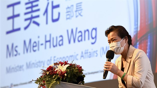 Ministryn hospodstv Tchaj-wanu Wang Mej-chua vystoupila na podnikatelskm fru v Tchaj-peji. (31.srpna 2020)