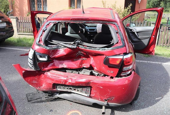 Citroën, ve kterém sedla pokutovaná spolujezdkyn.