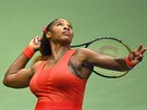 Serena Williamsová podává v utkání 1. kola US Open.