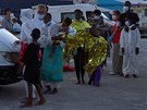 Migranti na italském ostrov Lampedusa. (29. srpna 2020)