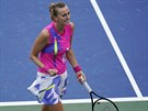 Petra Kvitová se povzbuzuje v osmifinále US Open.
