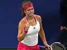 Karolína Muchová se povzbuzuje v osmifinále US Open.